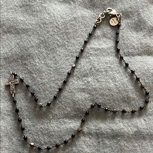 Lois Hill .925 Sterling Silver and Onyx Bead Necklace